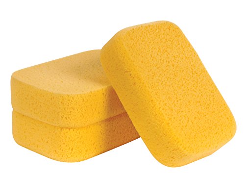 QEP 70005-3VPD XL Grouting Super Sponge, 3 Pack , Yellow