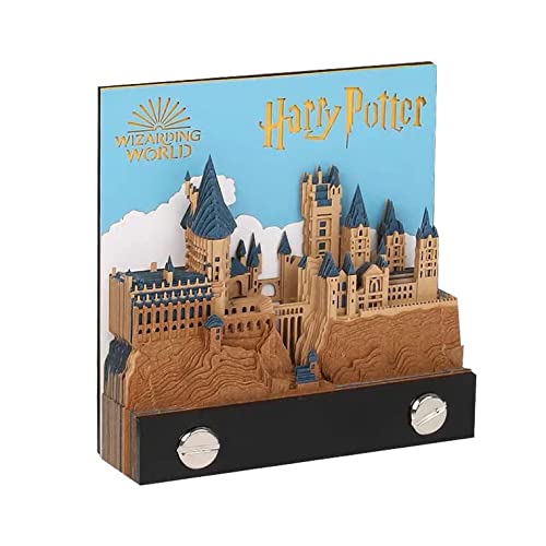 Tastefully 3D Memo Pad, 1Pc 146 Sheets Carving Art Notepad DIY Sticky Post Creative Cartoon Stickers Papers Card Craft Princess Castle for Office/Reading Room/Studio with Gift Box Pocket (Castle 2)