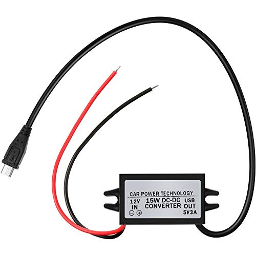 DC-DC Buck Converter Module 12V to 5V Micro USB Power Adapter Compatible with Ring Alarm Keypad (1 Piece)