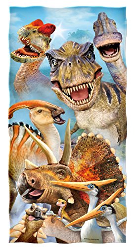 Dawhud Direct Selfie Dinosaur Beach Towel for Boys, Dinosaur Bath Towel Print 30" x 60" Pool Towel Super Soft Plush Cotton Dinosaur Towel