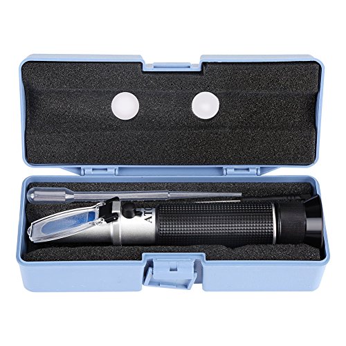 Alcohol Test Refractometer, Asixx Beer Refractometer, Alcohol Refractometer Professional Handheld Alcohol Test Refractometer Wine Tester, Made Aluminum, 0~80% Measuring Range