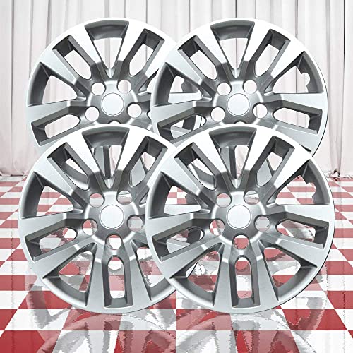 Brighter Design Set of 4 Front and Rear Silver 10 Spoke 16" Wheel Covers for Nissan Altima 13-18