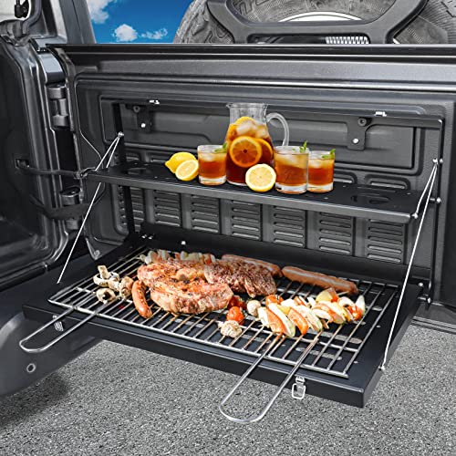 CheroCar for Jeep JL Tailgate Table Rear Foldable Cargo Shelf Aluminum Alloy Storage Rack for 2018-2021Jeep Wrangler JL