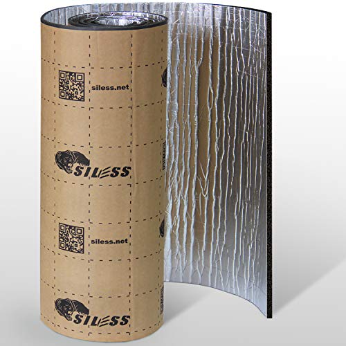 Siless Liner 157 mil 36 sqft Aluminum Foil Finish Car Sound Deadening & Heat Insulation Closed Cell Foam - PE Foam Sound Deadener