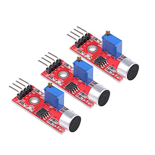 uxcell Microphone Sound Sensor Voice Detection Module with Digital and Analog Out for DIY Projects 3pcs