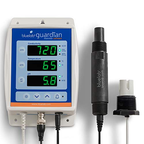 Bluelab MONGUACONIN Guardian Monitor Connect In-line for pH, Temperature, and Conductivity Measures, Easy Calibration and Data Logging (Connect Stick not Included)