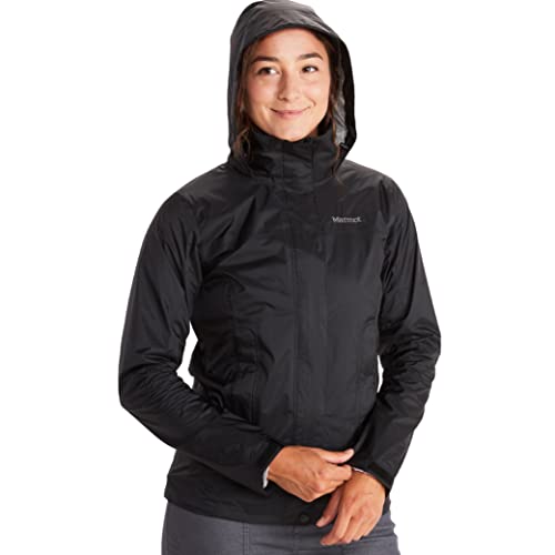 MARMOT Womens PreCip Rain Jacket | Lightweight, Waterproof, Black, Medium