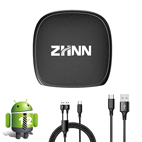 ZHNN Android 12 CarPlay AI Box 2023, 8+128G, Multimedia Video Box Support Wireless Car Play & Android Auto, Stream Netflix/YouTube/Spotify to Your Car, 4G Network, 2.4G+5G WiFi Bluetooth 5.0