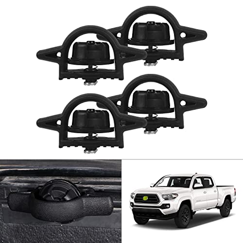 Karltys Compatible with Bed Cleat Toyota Tacoma 2005-2021 / Tundra 2007-2022 Accessories Tacoma Truck Bed Tie Down Anchors Deck Rail Cleats Heavy Duty Nylon Black 4PCS