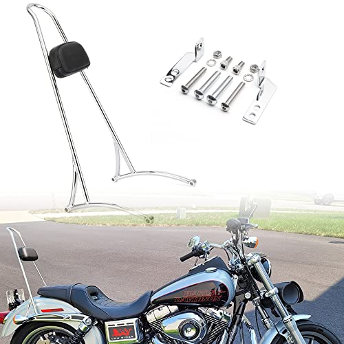 TIGERSAGTE 24 Uprights Dyna Sissy Bar Classic Detachable Backrest with Pad for 2006-2017 Harley Dyna FXD Fat Bob Street Bob Low Rider Super Glide (Balck)