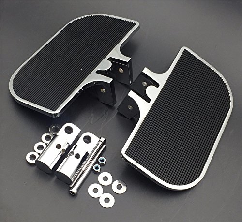 XKH- Motorcycle Chrome Passenger Mini Floorboards Rear Footboards Foot Rest Pegs Mounts Compatible with Harley Davidson Electra Glide Heritage Softail Fat Boy [B01D0QTP1K]