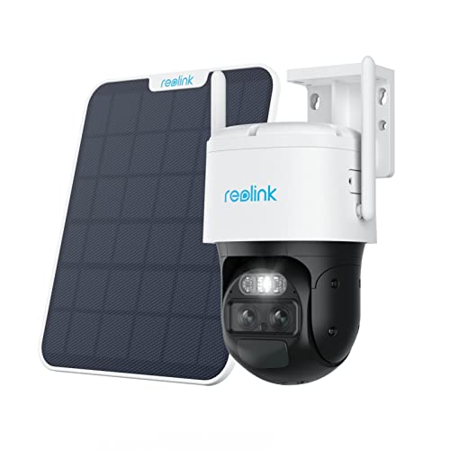 REOLINK Security Camera Wireless Outdoor, Pan Tilt, Auto Tracking Auto Zoom, Solar Powered with 2K Night Vision, 2.4/5GHz WiFi, Local Storage, No Monthly Fee, Trackmix with Solar Panel