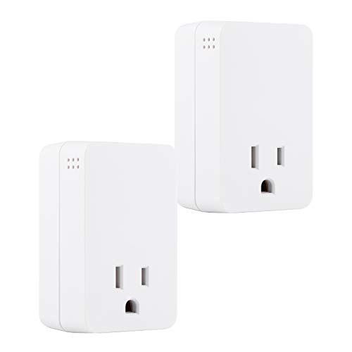 GE UltraPro Surge Protector with Audible Alarm, 2 Pack, Outlet Extender, Fits Behind Hard-to-Reach Areas, End of Service Alarm, 1080 Joules, Warranty, UL Listed, White, 53868