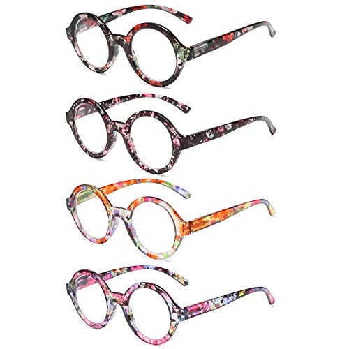 Bevi Ladies Stylish Blue Light Reading Glasses Round Reader with Spring Hinges Great Value Glasses Readers for Women BL2948-2.25
