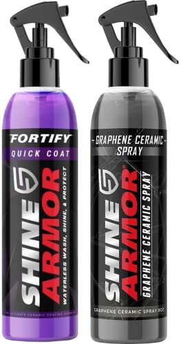 SHINE ARMOR Fortify Quick Coat & Graphene Ceramic Coating Spray - Waterless Wash & Paint Protection