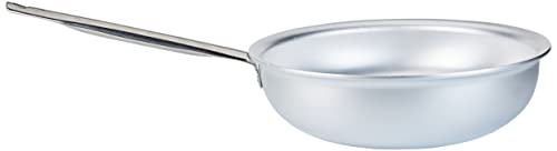 Pentole Agnelli Aluminium Professional 5 Mm. Radiant Curved Saute Pan with 1 Handle, Diameter 32 Cm, 32, Silver