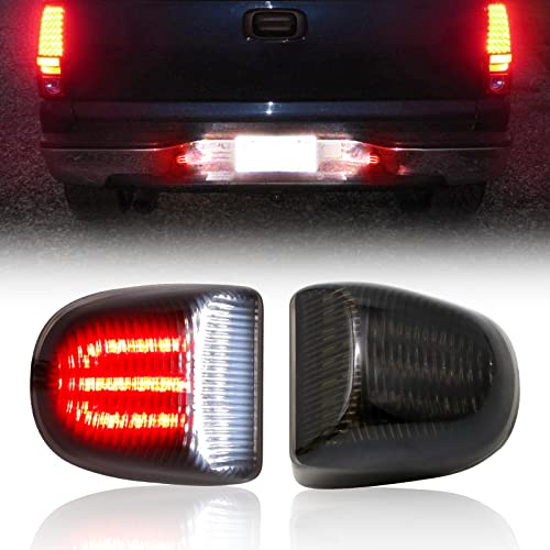 R&F Auto 6000K LED Red Tube License Plate Light Compatible with Silverado & Sierra 1500 2500 3500 HD/Avalanche/Tahoe/Suburban/Traverse/Yukon/Yukon XL/Escalade & ESV/EXT Pickup Tag Lamp