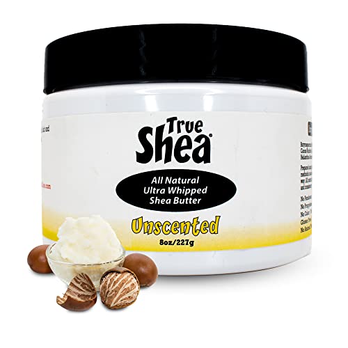 True Shea All Natural Ultra Whipped Shea Butter with Coconut Oil and Sunflower Oil, 8 ounces