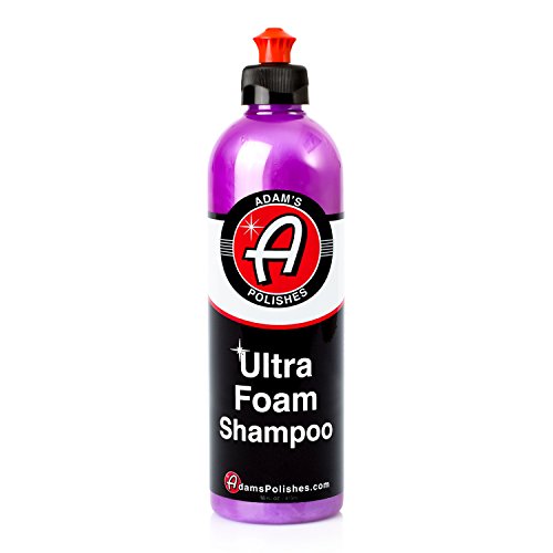 Adam's Ultra Foam Shampoo 16oz - Our Most Sudsy Car Shampoo Formula Ever - pH Neutral Formula for Safe, Spot Free Cleaning - Ultra Slick Formula That Wont Scratch or Leave Water Spots