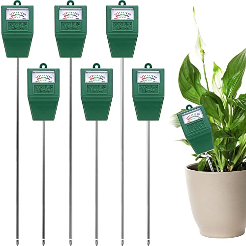 6 Pack Soil Moisture Meter Plant Water Long Probe Deep Use Soil Moisture Meter Sensor Monitor Hygrometer for Gardening Farming Indoor and Outdoor Plants, No Batteries Required, 2 Size (Square)