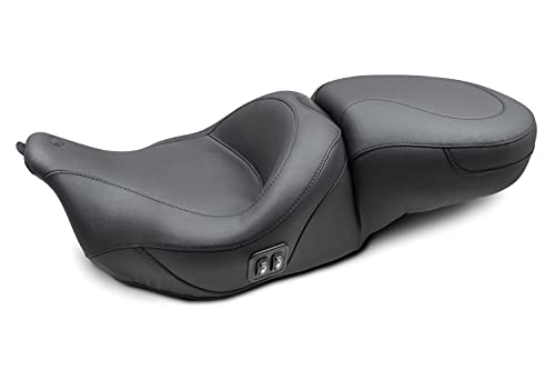 Mustang Motorcycle Seats 79646 Standard Touring One-Piece Seat with Heat for Harley-Davidson Electra Glide Standard, Road Glide, Road King & Street Glide 2008-'21, Original, Black