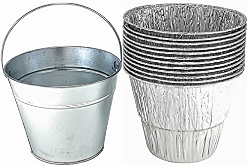 Firsgrill Replacement for Camp Chef, Traeger, Pit Boss drip pan Grease Bucket and 12-Pack Liners foil Tray for Mostly Wood Pellet Grills
