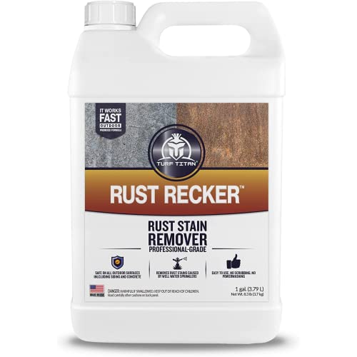 Turf Titan Rust Recker - Liquid Rust Remover for Metal and Other Materials - Concrete Rust Remover - Powerful Rust Remover for Concrete, Brick, and More - Easy-to-Use Rust Stain Remover