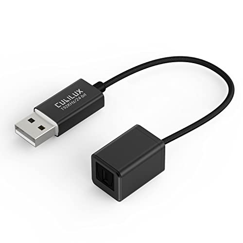 Cubilux USB A to TOSLINK Optical Audio Adapter, USB Type A to SPDIF Digital Converter Compatible with Windows Linux PS4/PS5 Lenovo HP Asus Dell PC Laptop Computer Surface