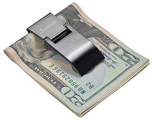 Visol Personalized Calvin Gunmetal Hinged Money Clip with free engraving