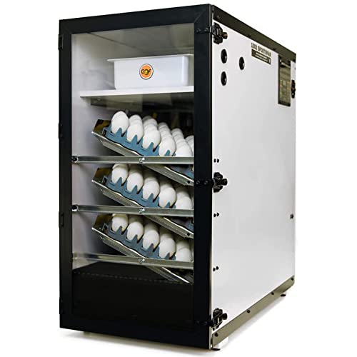 Pinnon Hatch Farms Incubator GQF 1502 Cabinet Incubator Hatcher Includes + 6pk Hatching Egg Trays & 3030 Water Reserve System (with 6 Universal Trays) Grey