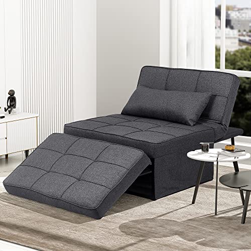 Diophros Sofa Bed, Convertible Couch Chair 4 in 1 Multi-Function Modern Folding Ottoman Guest Sleeper Bed with Adjustable Backrest for Small Room Apartment, Large