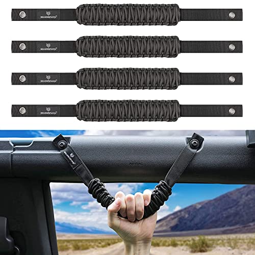 SEVEN SPARTA 4 Pack Roll Bar Grab Handles Compatible with Ford Bronco 2021 2022 2023 2/4 Door, Paracord Grip Handle, Bronco Interior Accessories (Not Fit Bronco Sport)