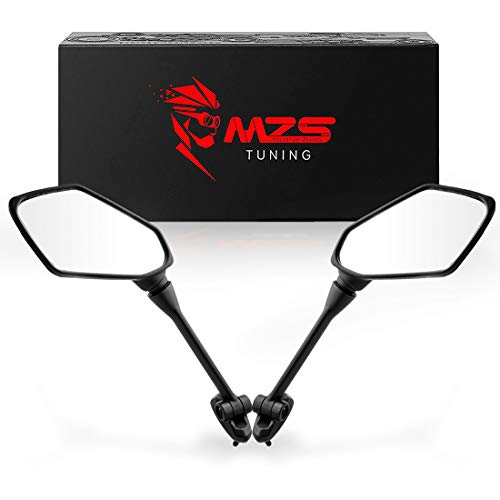 MZS Motorcycle Mirrors - Rear View Adjustment ABS Black Compatible with EX250 2008-2012 | EX650 2009-2017 | ER-6F ER6F 2009-2015 | EX1000 Z1000SX 2011-2015