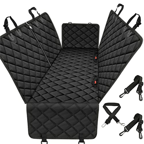 Viretec Dog Car Seat Cover for Back Seat, Dog Seat Cover Waterproof, Durable Scratch Proof, Nonslip Backing and Hammock, 600D Heavy Duty Cars Trucks and SUV Back Seat Cover for Dogs