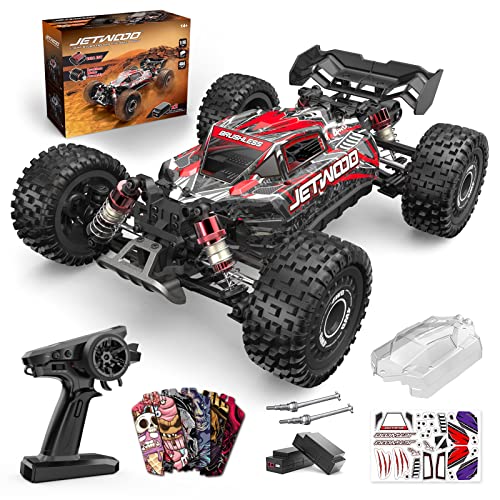 Jetwood 1:16 4X4 Brushless Fast RC Cars for Adults, Max 42mph Hobby Grade Electric Racing Buggy, Oil-Filled Shocks, 4WD Offroad Remote Control Car with 2 Li-Po Batteries, Monster RC Truck for Boys