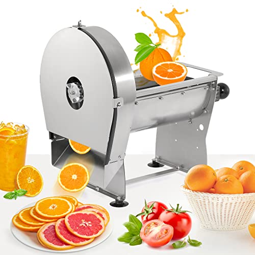 WICHEMI Commercial Vegetable Fruit Slicer Electric Manual Onion Cabbage Slicing Machine 0.2-10mm Thickness Adjustable Stainless Steel Food Shredder Cutter Multifunctional for Potatoes Lemons Tomatoes