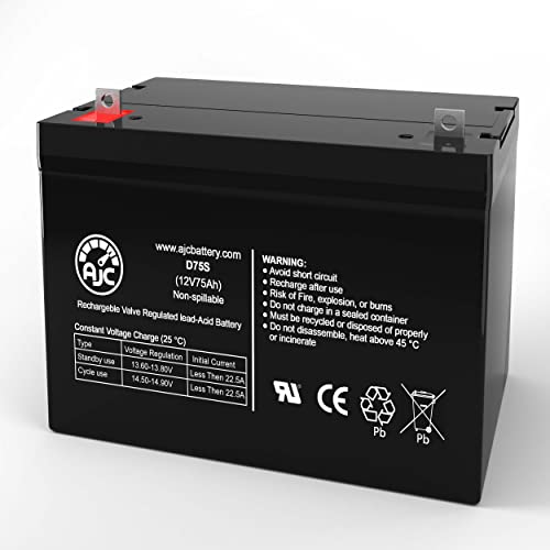 Pride Mobility Quantum 6000Z Q6000Z 12V 75Ah Wheelchair Battery - This is an AJC Brand Replacement