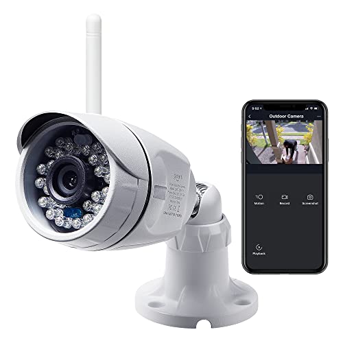 Geeni Hawk 1080p HD Outdoor Smart WiFi Security Camera with Night Vision, Motion Alerts and IP66 Weatherproof, Compatible with Alexa, Google Assistant, White