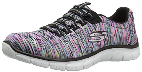 Skechers Women's Sport Empire - Rock Around Relaxed Fit Fashion Sneaker, Black/Multi, 8 B(M) US