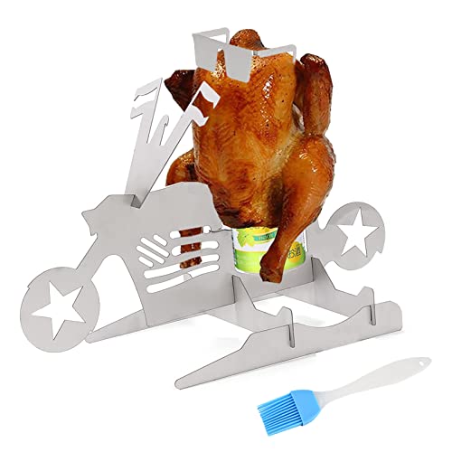 Ailevant Motorcycle Beer Can Chicken Holder for Grill, Portable Beer Butt Chicken Stand, Beer Chicken Roaster, BBQ Chicken Rack for Outdoor Grills