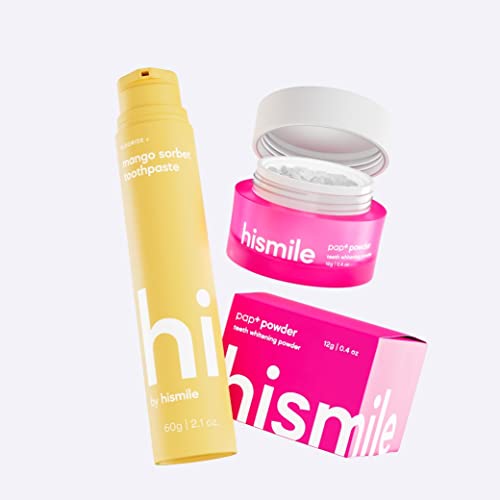 Hismile Mango Toothpaste Whitening Bundle, Mango Flavoured Toothpaste, Whitening Powder, Mango Flavoured Whitening Toothpaste Combo