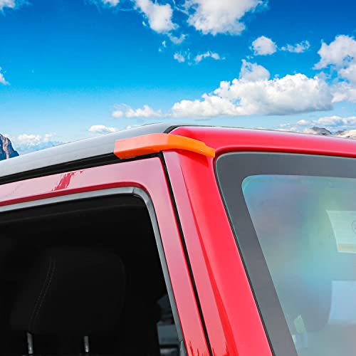 CheroCar Hardtop Rain Diverter ABS Rainwater Gutter Extensions Rain Deflector Exterior Accessories for Jeep Wrangler JK 2011-2017 (Orange)