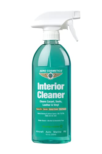 Interior Cleaner, Carpet Cleaner, Seat Cleaner, Fabric Cleaner, 16.9 Fl oz. Cleans Carpets, Seats, Leather, Upholstery and Vinyl, Aircraft Quality for your Car Boat RV Meets Boeing and Airbus Specs