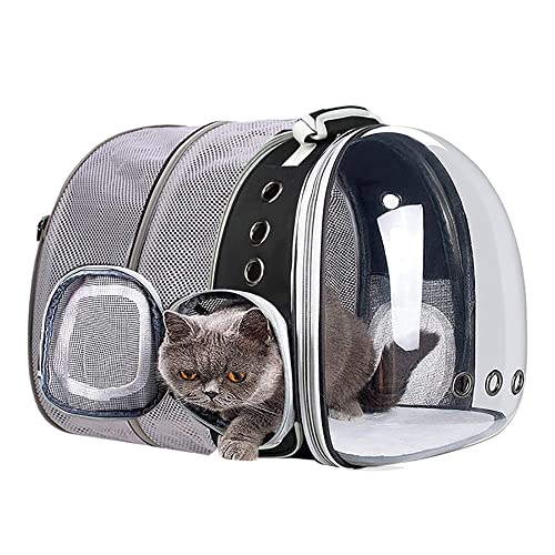 XZKING Expandable Cat Backpack Carrier Bubble for Large Cats 20 lbs, Airline Approved Pet Carrier Backpack for Small Dogs Kitten