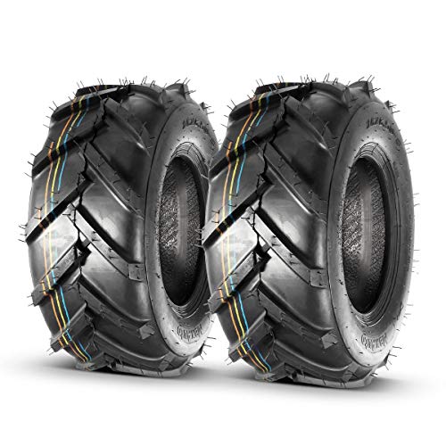 MaxAuto 16x6.50-8 Lawn Mower Tires 16X6.50X8 Lawn Tractor Tires 16x6.50 8 Super Lug Tractor Tire, 4PLY Tubeless, Set of 2