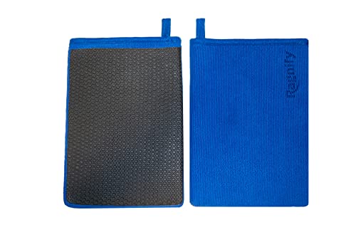 Ragnify Pack of 2 Mesh Surface Clay Mitt for Car Detailing Medium Grade Alternative Mitt for Flawless Removal of Surface Bonded Micro Contaminant (Blue)