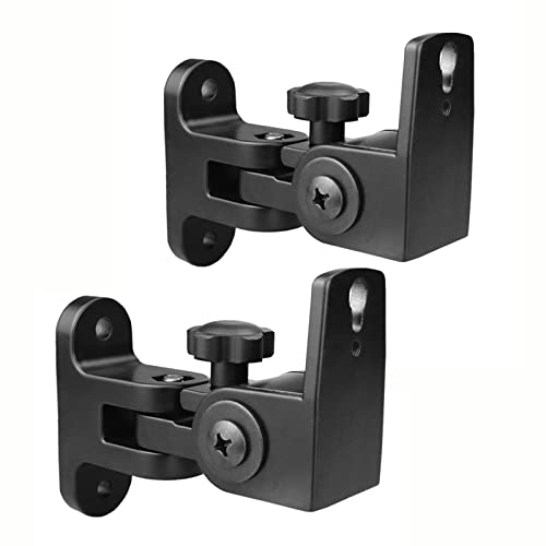 BS-218pro Universal Speaker Wall Mount for Small Speakers ,Vertical 120, Horizontal 180Adjustment,Hold up to 30lbs,Compatible with Bose, JBL, KEF, Klipsch, Sony & Others(2 Packs Black)