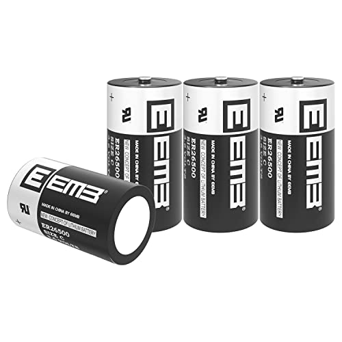 EEMB 4Pack ER26500 C Size 3.6V Lithium Battery High Capacity Li-SOCL Non-Rechargeable Battery LS26500 SB-C01 TL-2200 for Automobile tire Pressure Monitor,Smart Card,Electricity Meter,Wireless Tools