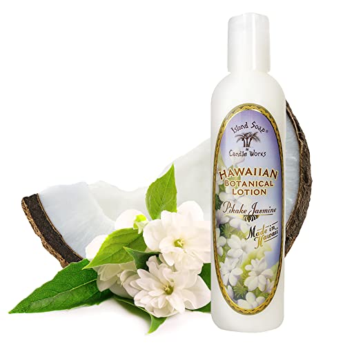 Island Soap and Candle Works Jasmine Scented Body Lotion for Men and Women - Paraben Free Body Moisturizer - Hydrating Hawaiian Skincare - Pikake Jasmine - 8.5 Fl Oz. Bottle