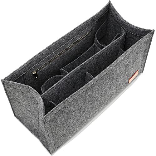 KESOIL Purse Organizer Insert for Handbags 2022 Size Medium DI Book Tote Bag Organizer ONTHEGO MM (Grey, Di-Medium)